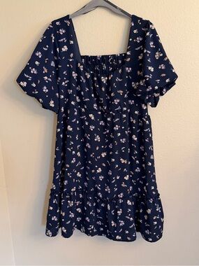 ARULA Navy Blue Floral Mini Dress